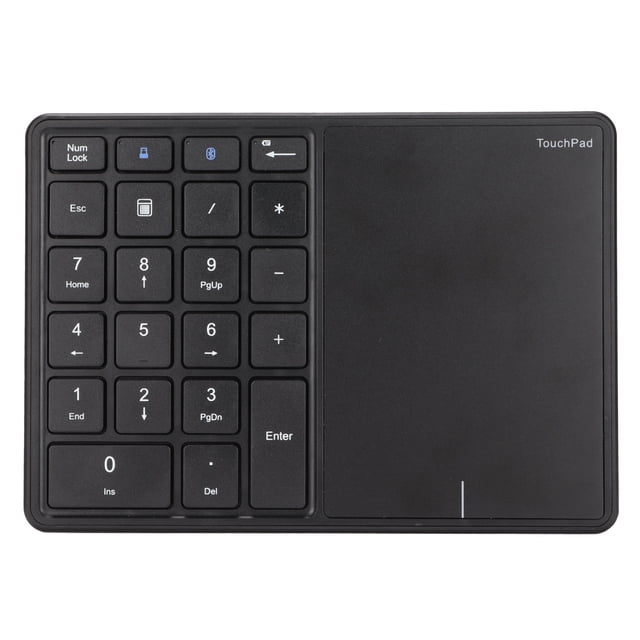 Number Wireless Numeric Keypad 2.4G Ergonomic 7.5 Degree Angle 10m Receiving Type C Port 22 Keys Number Keypad with Touchpad