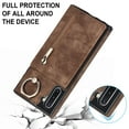 thumbnail image 5 of Nalacover for Samsung Note 10, Wallet RFID Credit Card Holder and Zipper Pocket,Drop Protection Flip Cover Ring Holder Kickstand Double Magnetic Clasp for Samsung Galaxy Note 10, Brown, 5 of 12