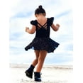 thumbnail image 5 of Oudiya Girls Shiny Ruffle Sleeve Ballet Leotard with Skirt Criss Cross Back Dance Outfit for Ballerina Kids 3-11Y, 5 of 8