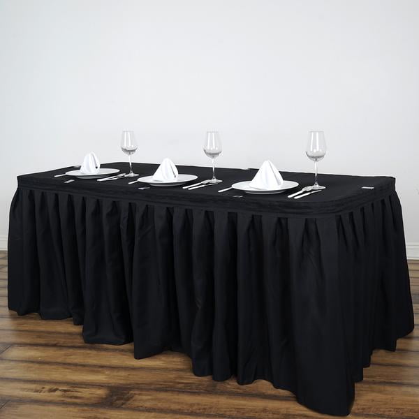 Polyester Table Skirt White Ivory Black For Parties Weddings Celebrations Events 