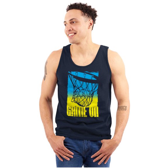 Basketball Hoop Athlete Game On Tank Top Sleeveless Tee Men Brisco Brands S