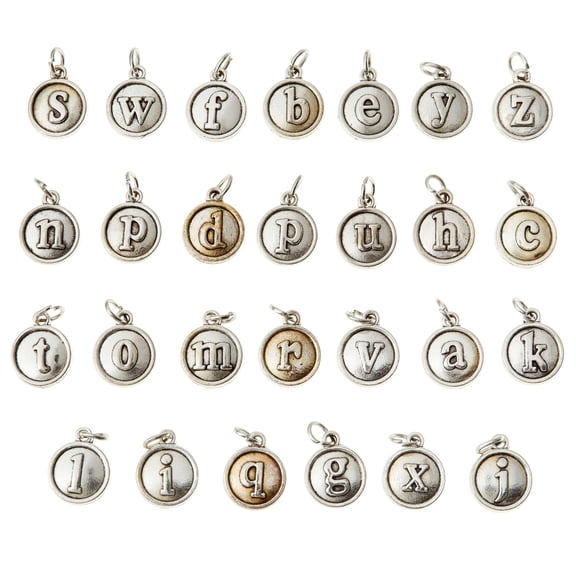 Bead Landing Round Alphabet Charms, 12 Packs: 26 ct. (312 total)