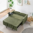 thumbnail image 4 of 54"W Convertible Sleeper Sofa Bed,3-In-1 Corduroy Pull Out Couch Bed,Futon Loveseat Sleeper Couch with Adjustable Backrest and USB Ports & Side Table,Recliner for Living Room,Office,Small Space,Green, 4 of 8
