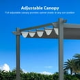 thumbnail image 3 of Aoodor 13 x 10 ft. Outdoor Pergola with Retractable Canopy and Sunshade Roller Curtains, Aluminum Frame Grape Trellis Pergola for Patio Backyard and Deck - Gray, 3 of 8