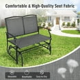 thumbnail image 3 of QISHENSHUI 2-Person Patio Glider Bench, Outdoor Rocker Glider Loveseat Chair W/Heavy-Duty Steel Frame, Breathable Seat Fabric, Rocking Lounge Chair for Poolside, Garden, Backyard (Grey), 3 of 11