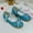 Blue, variant on Liyamei Girls' Bow Sneakers With Closure Sequined Flat Shoes For Dance And Daily Wear Girls Sneakers Size 4-4.5 Years