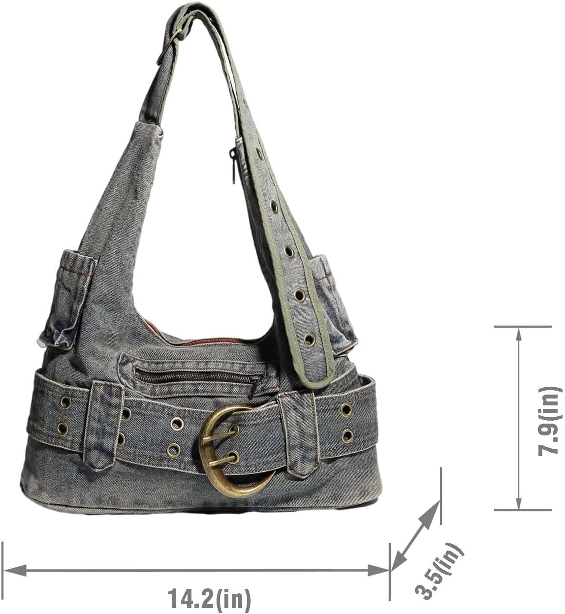 Municipal Fashion Ladies Denim Crossbody Bag Cowboy Crossbody Bags for Women Women Fashion Tote Bag Daily Commuter Shoulder Bags