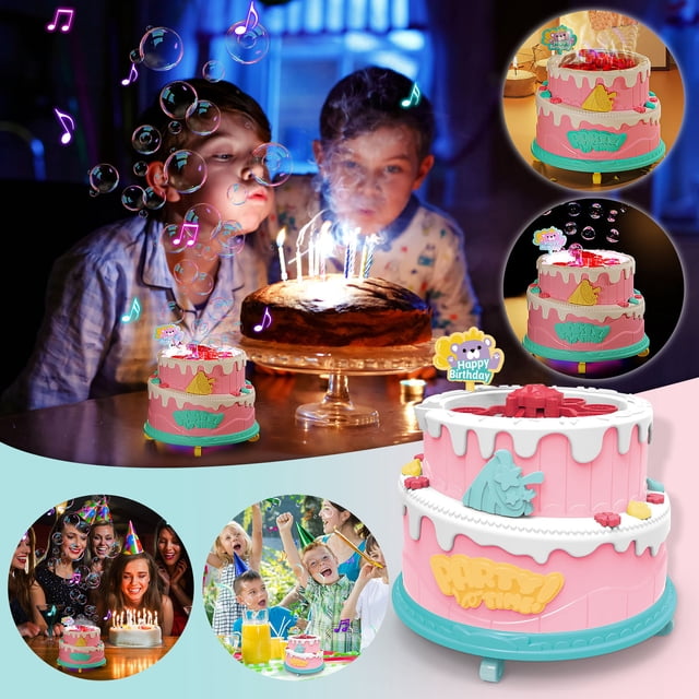 Máquina de burbujas para pasteles para niños, juguete eléctrico con sonido y luz, regalo de vacaciones Wmkox8yii shdjk6697