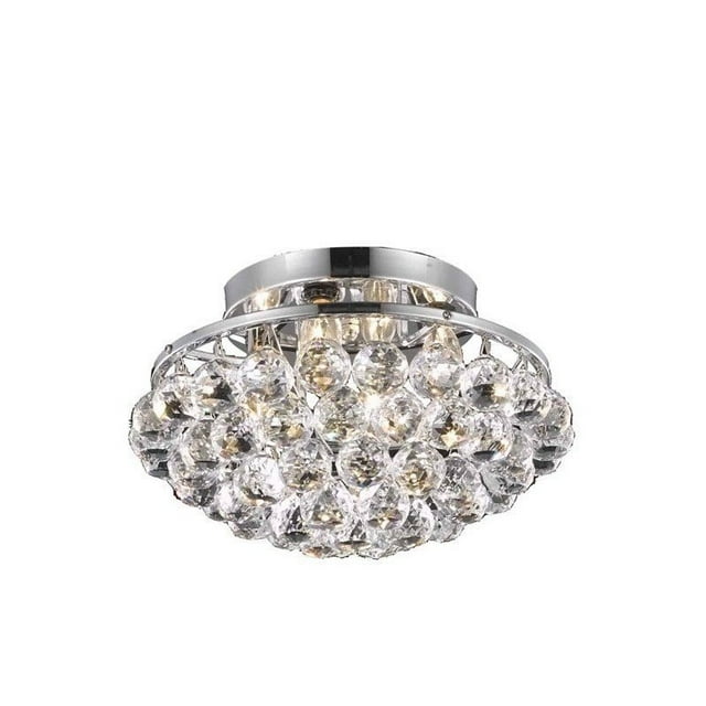 Elegant Lighting Corona 14" 4 Light Royal Crystal Flush Mount
