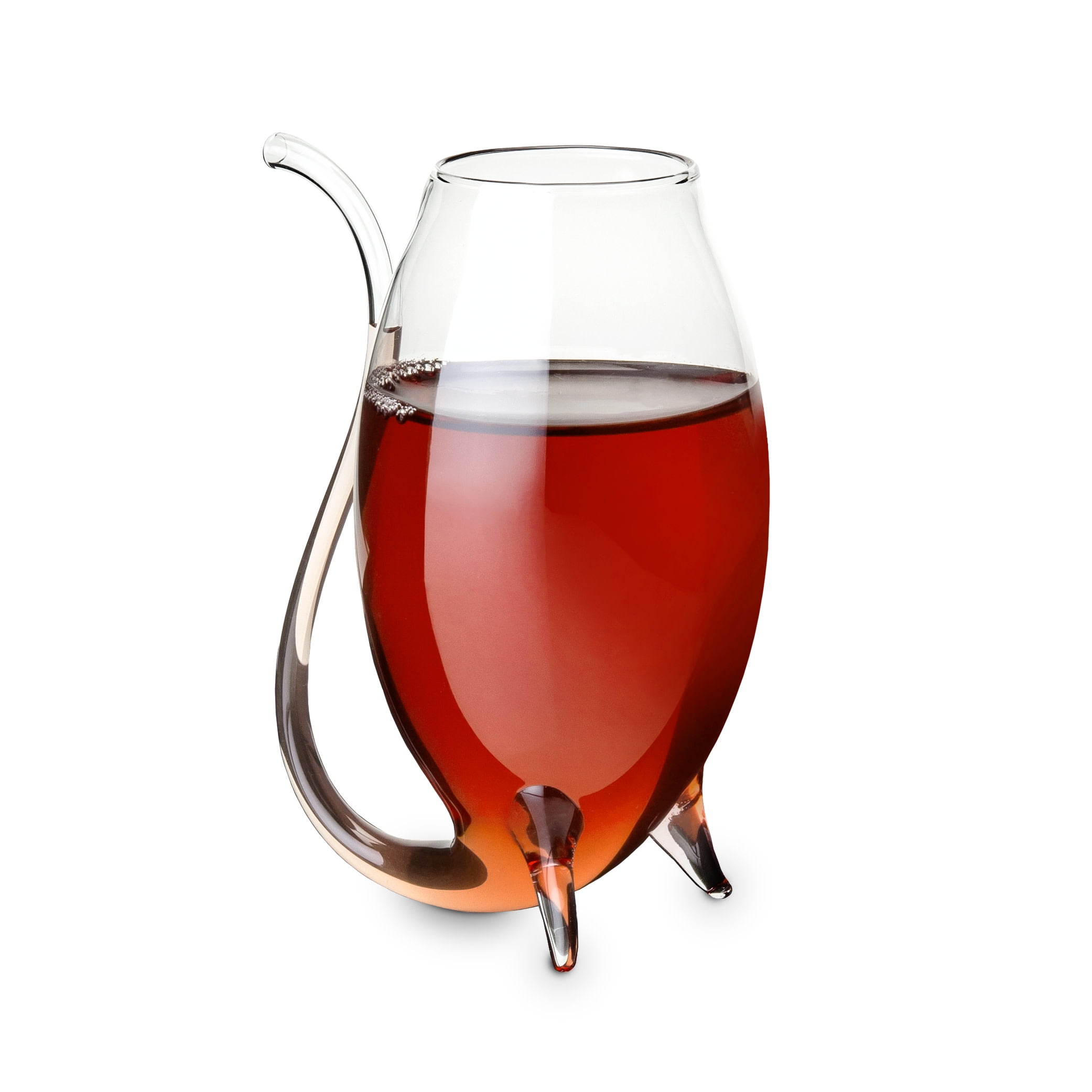 True Douro Port Sippers, Glass with Straw Sipper Feature, Stemless Wine
