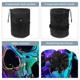 thumbnail image 3 of PhooArto Large Barrel Drawstring Makeup Bag, Neon Robot Skeleton Travel Cosmetic Bag Portable Make Up Organizer Bag, 3 of 6