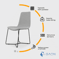 thumbnail image 2 of Sillas para Comedor Modernas Elegantes Set 2 piezas Gris GAON, 2 of 5