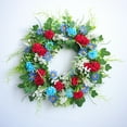 thumbnail image 5 of PALIFEUR 4th of July Wreath, 15.75 Inch Patriotic Wreaths for Front Door, Artificial Floral Spring Wreaths Decorations for Memorial Day Independence Day Veterans Day, Red Blue White, 5 of 6