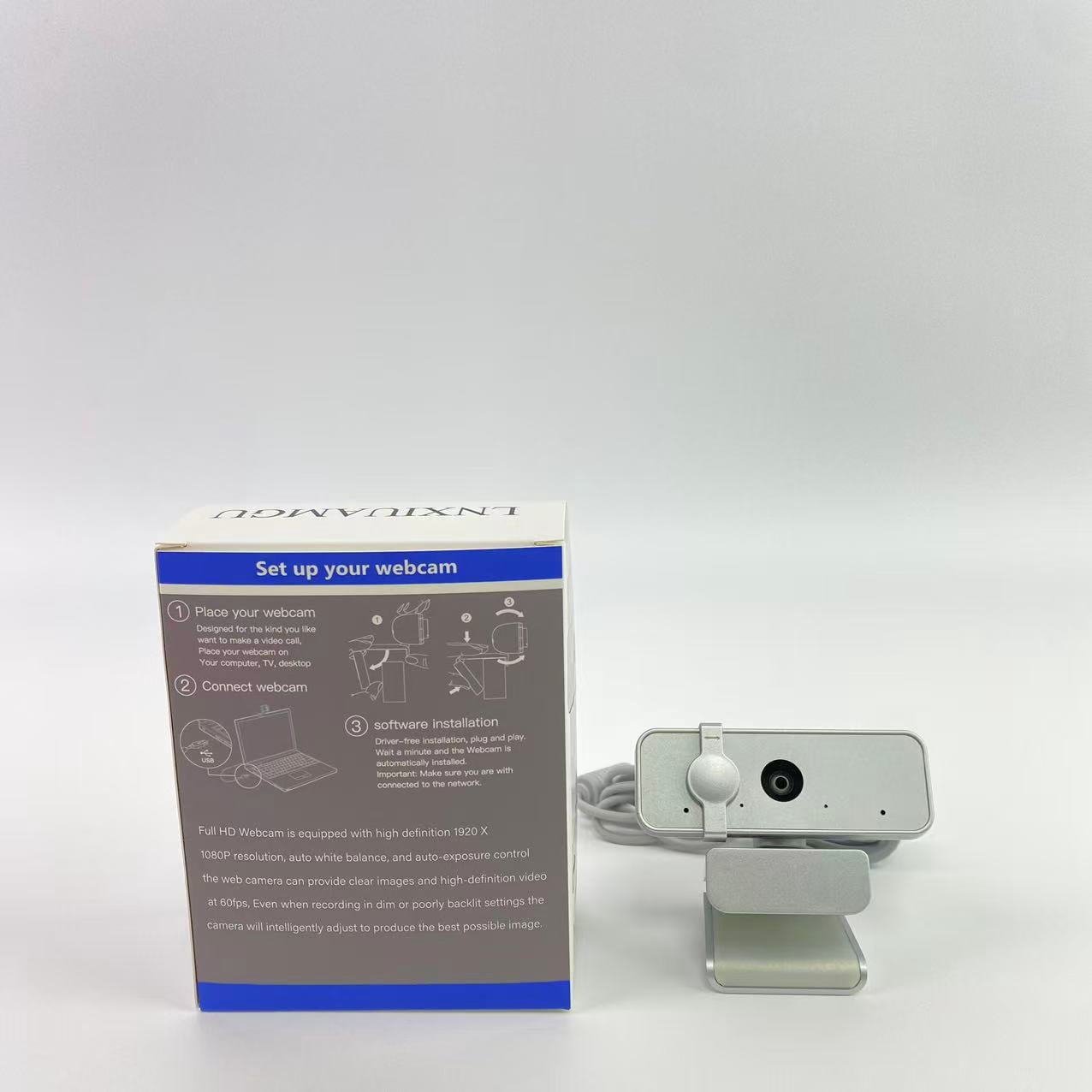 LNXIUAMGU Computer cameras,HD 1080p Webcam (300 FHD) - Monitor Camera with 95° Wide Angle, 360° Rotation Pan & Tilt, Dual Microphones
