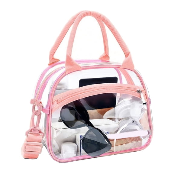 Portable Cosmetic Bag Makeup Bag Large Capacity Storage Bag Clear Toiletry Bag Travel Wash Bag with Adjustable Straps