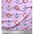 thumbnail image 1 of Soimoi Purple Velvet Fabric Life Ring & Anchor Hook Nautical Fabric Prints By Yard 58 Inch Wide, 1 of 1