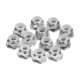 thumbnail image 1 of 12 Pcs M3 Tuercas de bloqueo de aleación de aluminio, tuerca de brida con bloqueo de nylon, serrada para piezas de coche RC, accesorios de dron, adaptador de motor, sujetador, plateado, 1 of 6