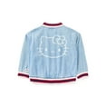 thumbnail image 4 of Wonder Nation Hello Kitty Girls Cotton Denim Bomber Jacket, Midweight, Sizes 4-18, 4 of 8