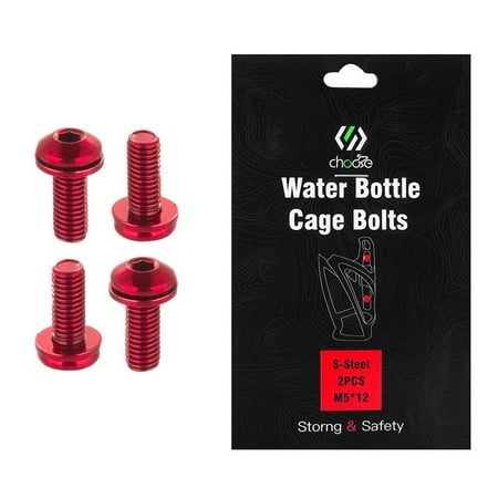 

BTOER 4Pcs Bottle Cage Holder Screws Alloy steel Mountain Road Bike M5*12 Bolt