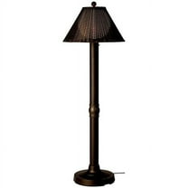 Patio Living Concepts Tahiti II 60 in. Floor Lamp 17207 with 3 in. white tube body and tight weave  flat wicker  walnut shade