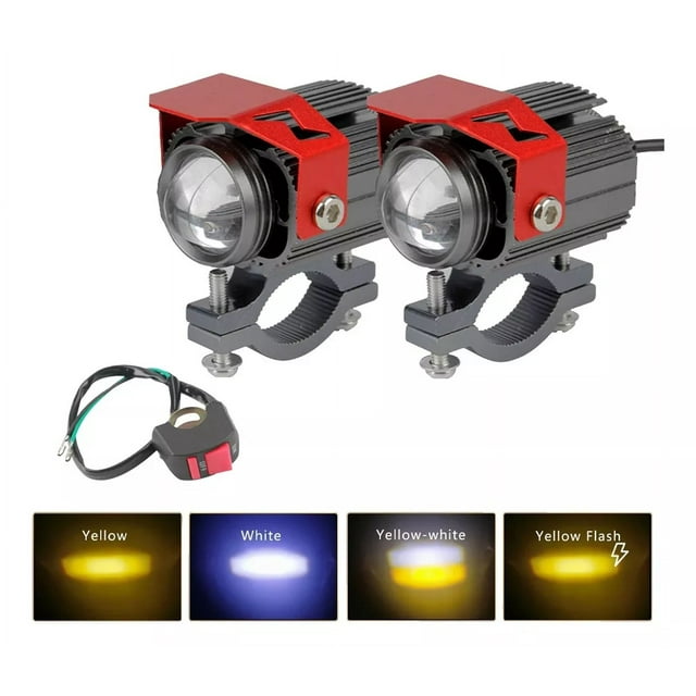 Par Auxiliares Led Externo Faros Para Auto Moto Con Estrobo