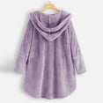 thumbnail image 4 of HAPIMO Women's Button Up Hoodie Shackets Fall Loose Jackets Pajamas Long Sleeve Outwear Pockets Casual Warm Soft Fleece Midi Coat Winter Outfits Fashion Purple XL, 4 of 6