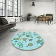 thumbnail image 4 of Ahgly Company Machine Washable Indoor Rectangle Transitional Cadet Blue Green Area Rugs, 5' x 8', 4 of 7