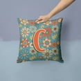 thumbnail image 2 of Carolines Treasures CJ2012-CPW1414 Letter C Flowers Retro Blue Canvas Fabric Decorative Pillow  14Hx14W multicolor, 2 of 4