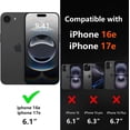 thumbnail image 2 of Diverbox Phone Case for iphone 16E 17E with Screen Protector, Heavy Duty Protection Shockproof DropProof Cover Compatible with MagSafe - Black, 2 of 7