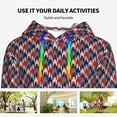 thumbnail image 6 of KLL Red Blue Checked for Womens Pullover Hoodie with Pocket Hooded Long Sleeve Shirts Sweatshirt for Women-XX-Large, 6 of 7