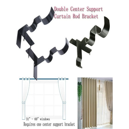 1 Pair Hang Curtain Rod Holders Tap Right Into Window Frame Curtain Rod (Best Way To Hang Curtains Without Nails)