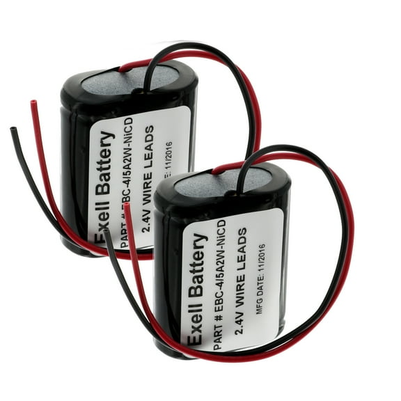 2pc Exell 2.4V 1200mah NiCd Custom Battery Pack w/ Wire Leads