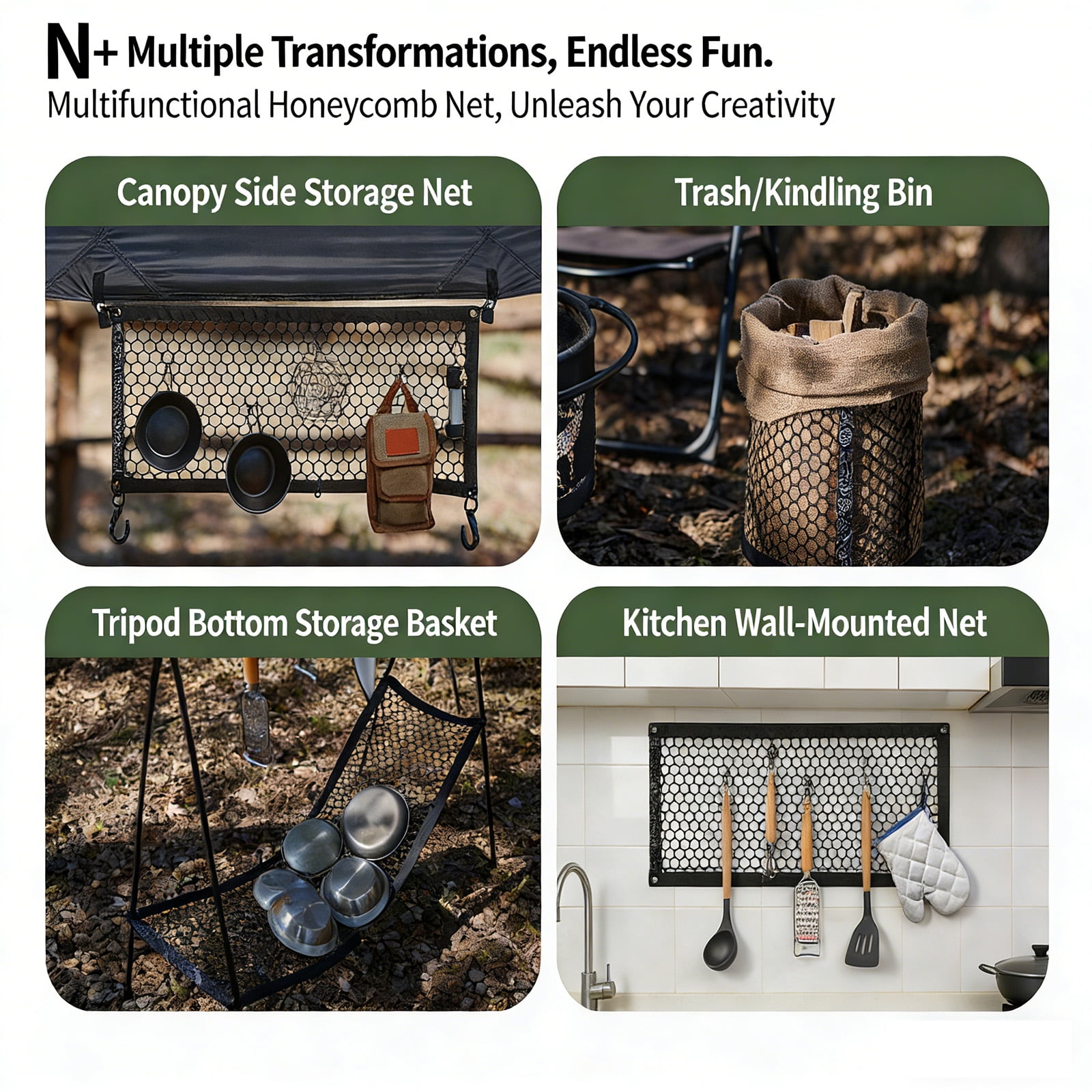 Elastic Cargo Net Quick Installation Adjustable Cargo Organizers Folding Camping Cart Cargoes Net Hiking Gear Organizers