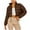 Brown, variant on Sexlip Women's Cropped Puffer Jacket Winter Warm Zip Up Stand Collar Short Down Bubble Coat with Pocket White L