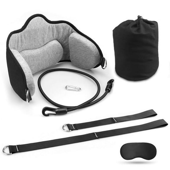 Portable Neck Stretcher Hammock,Cervical Neck Traction Device for Neck Pain Relief Over Door for Home Use, Physical Therapy AIDS for Neck Decompressor for Men and Women(1 Piece Black)