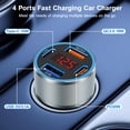 thumbnail image 4 of Cargador de coche USB C Avatcen 65W PD30W+QC3.0 de 4 puertos con voltímetro, 4 of 7