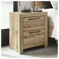 thumbnail image 3 of Signature Design by Ashley Hyanna 2-Drawer Nightstand – Modern Farmhouse Rustic Tan Brown Night Stand with USB Charging Ports, 3 of 10
