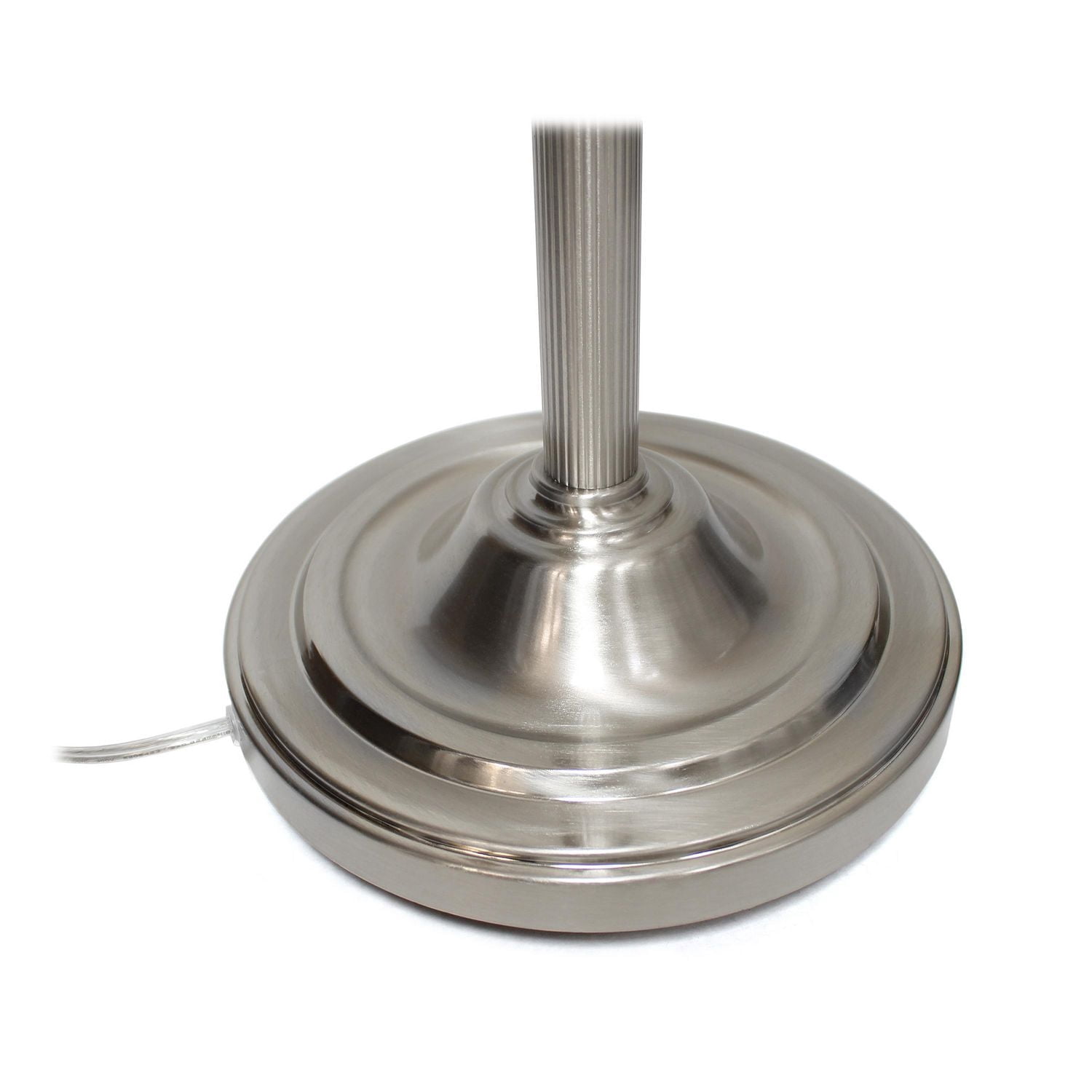 Lampe de sol mère-fille aux motifs élégants 2 Light avec verre marbré blanc, nickel brossé