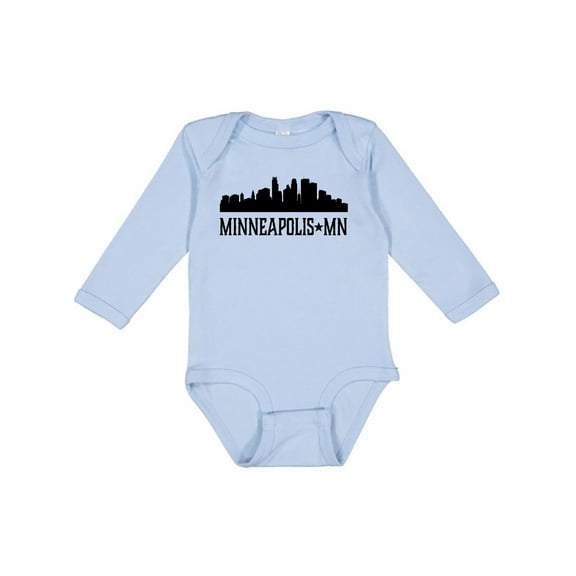 Inktastic Minneapolis Minnesota City Skyline Boys or Girls Long Sleeve Baby Bodysuit