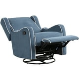 Angel Line Rebecca Upholstered Swivel Gliding Recliner, Blue - Walmart.com
