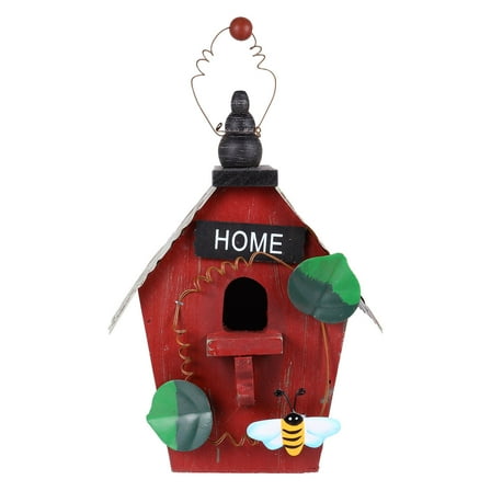 Soimiss Red Garden Bird House - Unique Design, Fine Detail, Perfect for Home Decor