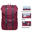 thumbnail image 3 of KAUKKO Mochila de viaje para computadora portátil, mochila para exteriores para computadora portátil de 15.6 pulgadas (18-rojo) KAUKKO EP5-18-maroon, 3 of 5