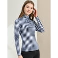 thumbnail image 2 of INSPIRE CHIC Blouse Décontractée à Carreaux à Manches Longues et Col Roulé pour Femmes, 2 of 6