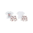 thumbnail image 2 of Suagox Baby Boy 2 Piece Outfits, Round Neck Short Sleeve Letter Print Tops + Elastic Waist Car Print Shorts Infant Toddler Summer Set for 0-24 Months and 2-3 Years Old Boys, 2 of 10