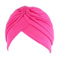 thumbnail image 2 of D-GROEE Stretch Pleated Turbans Fabric Turban Anti-UV Sun-proof Head Turbans Head Turbans No Brim Beanie Hat Party Turbines for Women Girls, 2 of 7