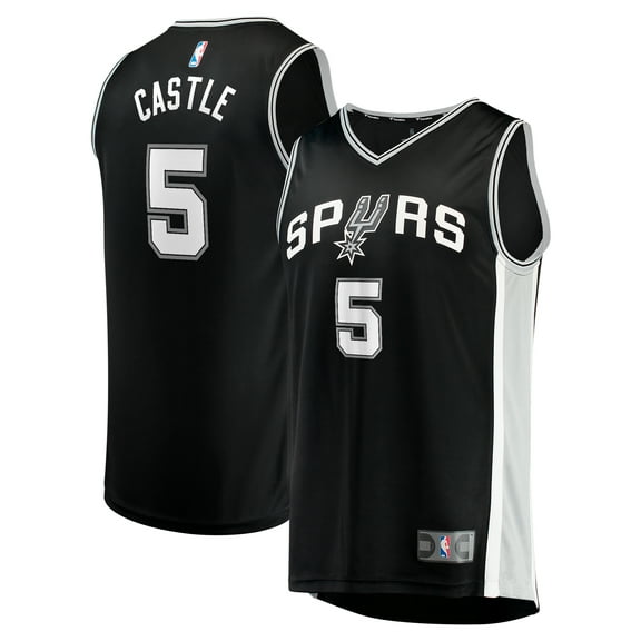 Men's Fanatics Stephon Castle Black San Antonio Spurs 2024 NBA Draft Fast Break Player Jersey - Icon Edition