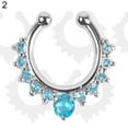 thumbnail image 6 of Soumake Women'S Fashion Punk Rhinestone Inlaid U-Shaped Fake Septum Clicker Nose Rings Fashion, 6 of 8