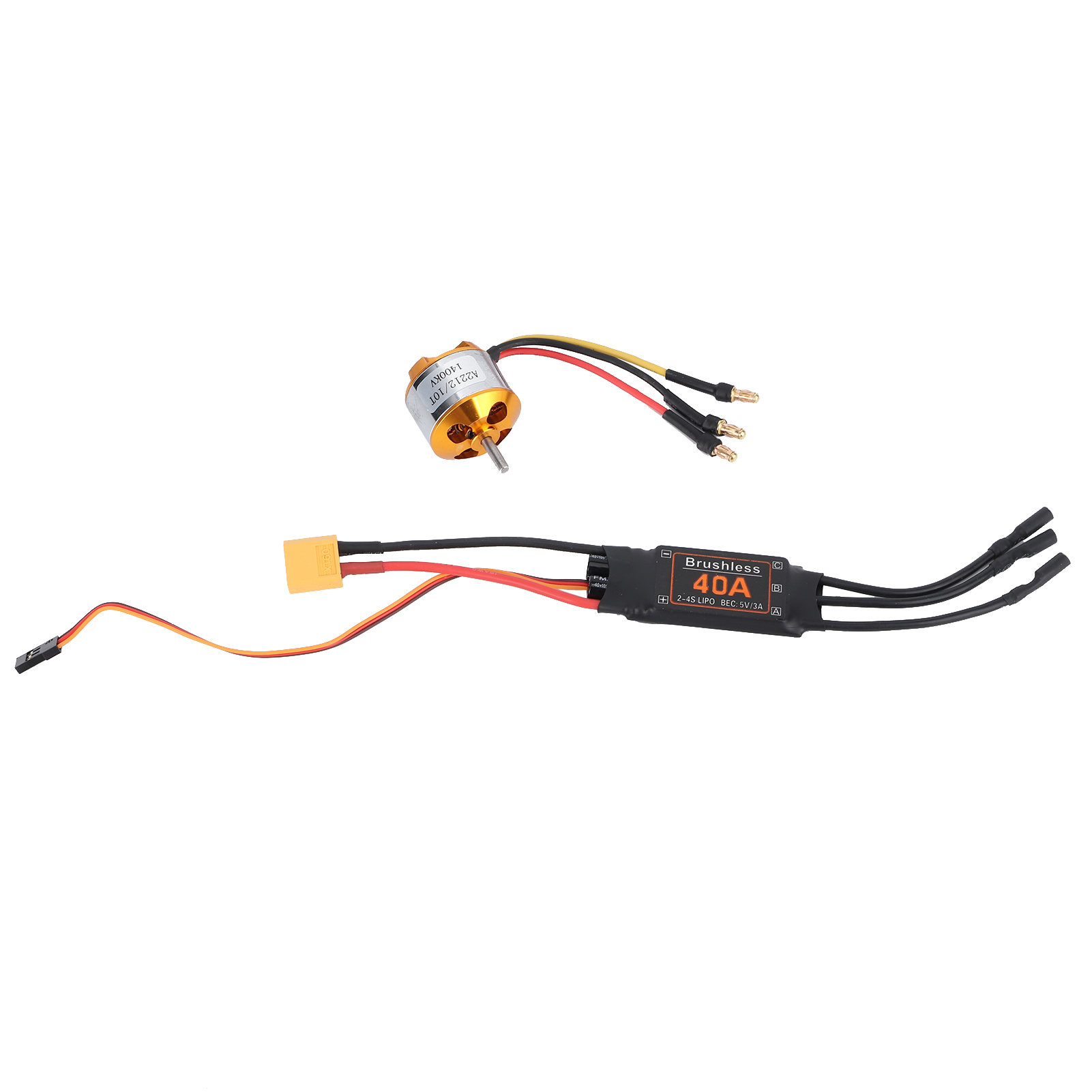 2212 KV1400 Motor 40A Brushless ESC XT60 Motor ESC Set RC Accessory for ...