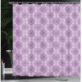 thumbnail image 3 of Ambesonne Oriental Shower Curtain, Monochrome Folk Ornament, 69"Wx70"L, Pastel Purple Mauve, 3 of 4