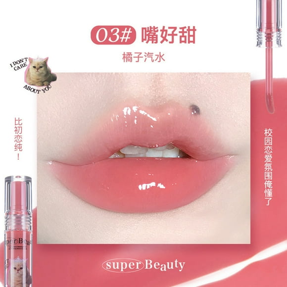 FLORTTE Lip Plumper Gloss Essence Moisturizing Korean Lipstick Lip Oil Lip Glaze Base for Dark Lips